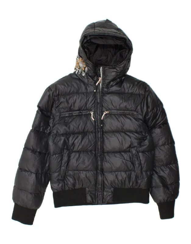 Women's Casual Apparel For Weekends DOLOMITE Womens Hooded Padded Jacket UK 14 Large Black Floral Polyester Women's Casual Apparel For Weekends DOLOMITE Womens Hooded Padded Jacket UK 14 Large Black Floral Polyester