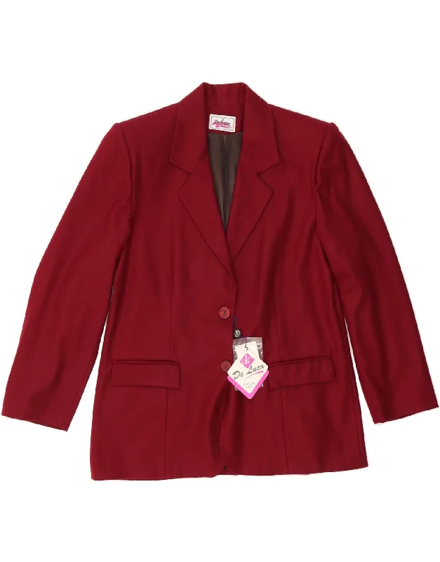 Women's High-End Clothing VINTAGE Womens 2 Button Blazer Jacket IT 52 2XL Red Wool