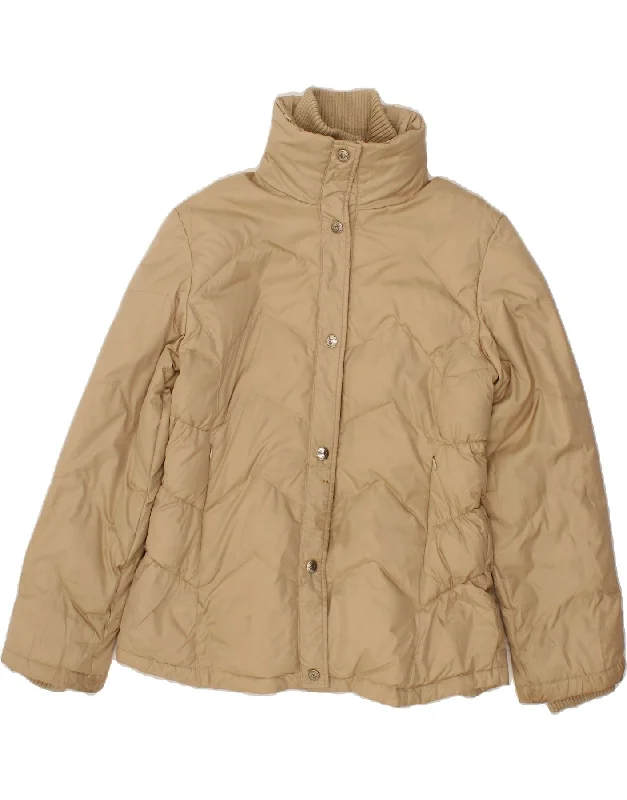 Women's Tailored Outfit RIFLE Womens Padded Jacket UK 16 Large Beige Polyester