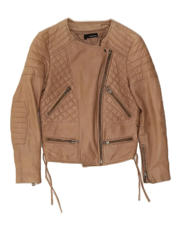 Women's Elegant Clothing Sets THE KOOPLES Womens Leather Biker Jacket UK 12 Medium Brown Lambskin Women's Elegant Clothing Sets THE KOOPLES Womens Leather Biker Jacket UK 12 Medium Brown Lambskin