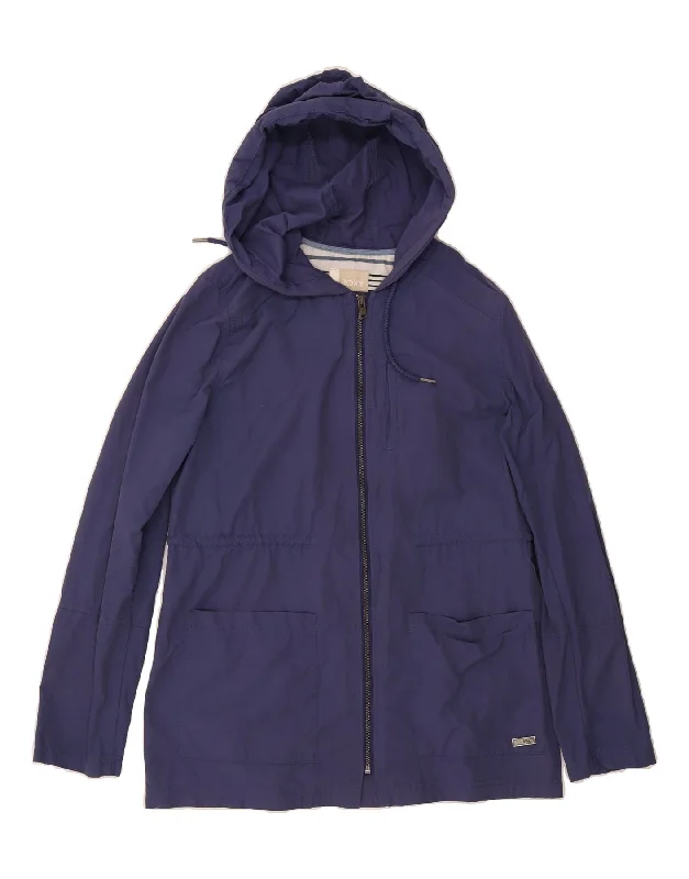 Women's Everyday Attire ROXY Womens Hooded Rain Jacket UK 14 Medium Navy Blue Cotton Women's Everyday Attire ROXY Womens Hooded Rain Jacket UK 14 Medium Navy Blue Cotton