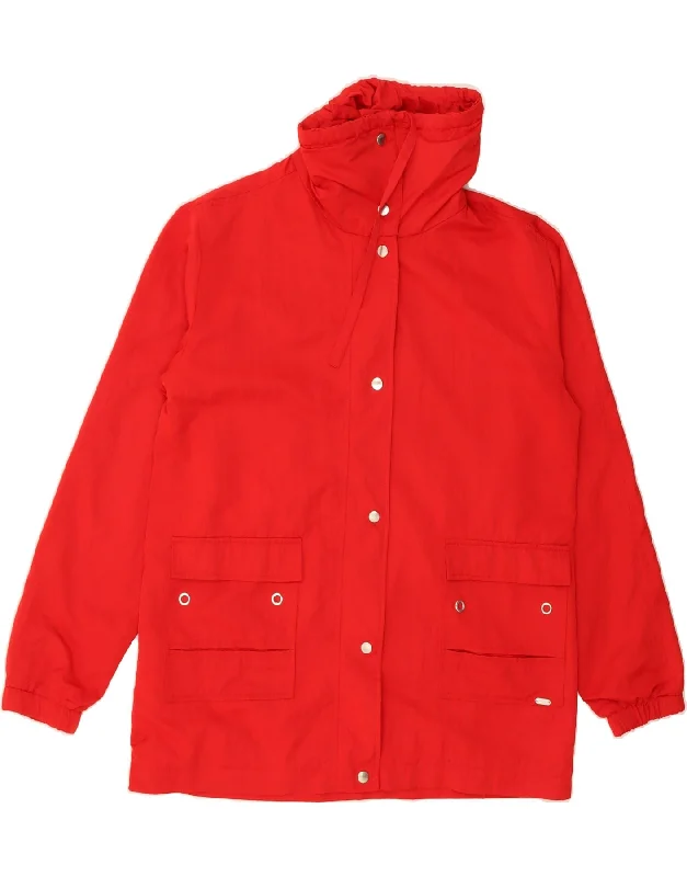Clothes Women VINTAGE Womens Utility Jacket UK 16 Large Red Polyester