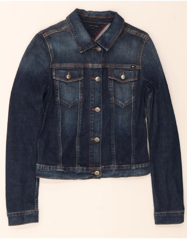 Women's Trendy Casual Outfit TOMMY HILFIGER Womens Denim Jacket US 6 Medium Blue Cotton