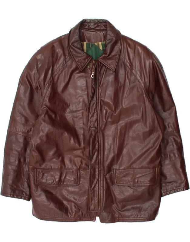 Women's Clothes And Apparel VINTAGE Womens Leather Coat UK 22 3XL Brown