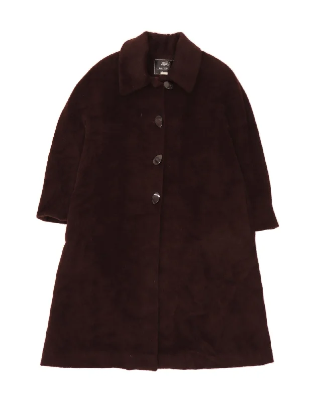 Women's Elegant Clothes VINTAGE Womens Overcoat UK 16 Large Brown Alpaca Wool