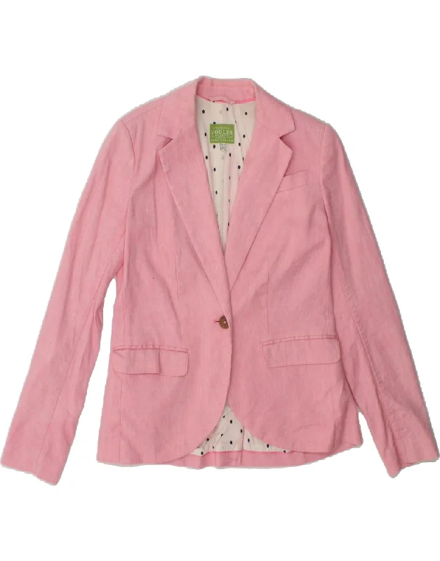 Women's Evening Wear Outfit JOULES Womens 1 Button Blazer Jacket UK 10 Small Pink Cotton Women's Evening Wear Outfit JOULES Womens 1 Button Blazer Jacket UK 10 Small Pink Cotton
