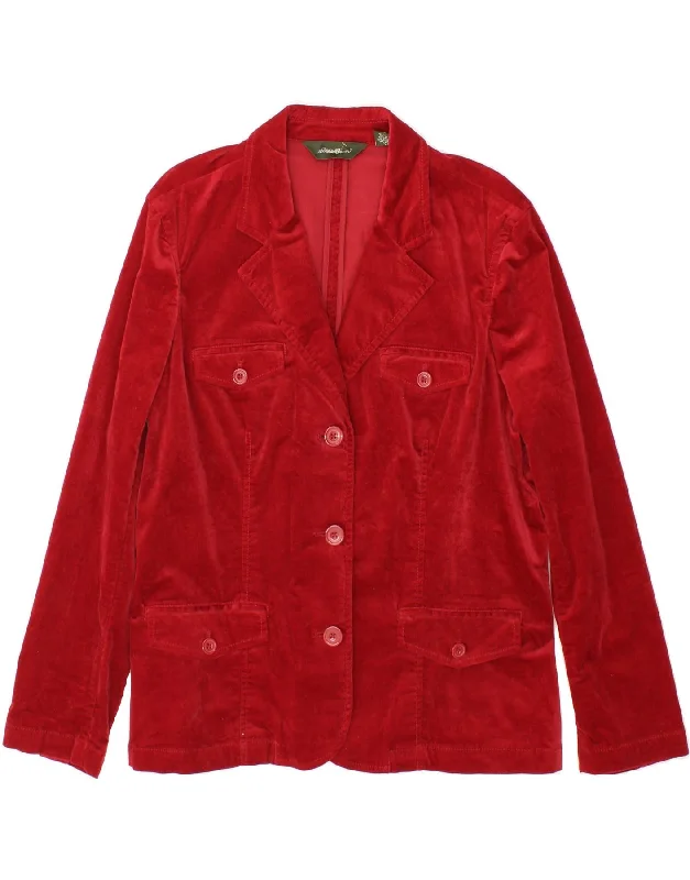 Timeless Women's Fashion Styles EDDIE BAUER Womens Velvet 3 Button Blazer Jacket UK 18 XL Red Cotton Timeless Women's Fashion Styles EDDIE BAUER Womens Velvet 3 Button Blazer Jacket UK 18 XL Red Cotton