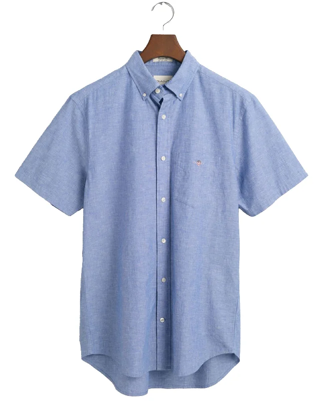 Women Wear Boutique Regular Fit Cotton Linen Shirt - Rich Blue