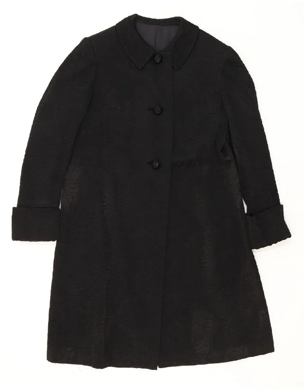Charming Women's Outfit For Special Occasions VINTAGE Womens Overcoat UK 16 Large Black Floral