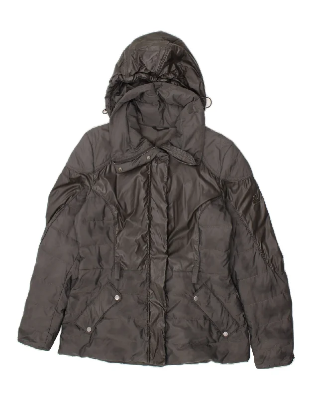 Flash Sale Event BELSTAFF Womens Hooded Windbreaker Jacket IT 46 Large Grey Nylon