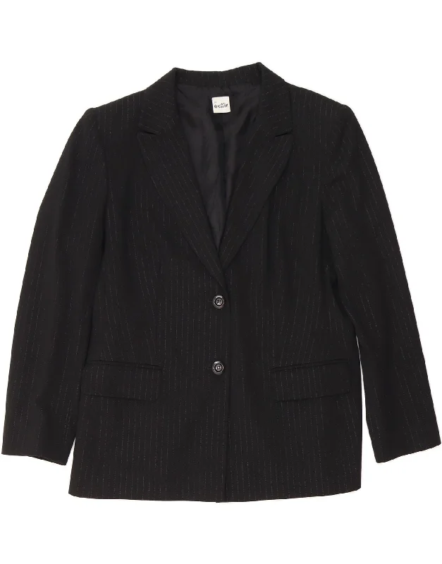 Sophisticated Women's Fashion VINTAGE Womens 2 Button Blazer Jacket UK 14 Large Black Pinstripe Sophisticated Women's Fashion VINTAGE Womens 2 Button Blazer Jacket UK 14 Large Black Pinstripe