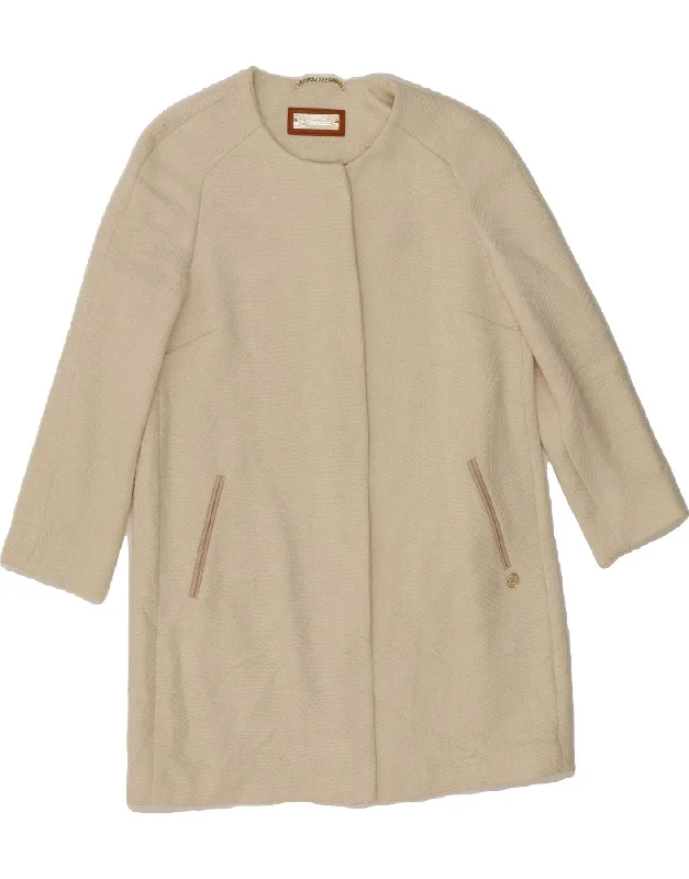Luxury Women's Clothing MASSIMO DUTTI Womens Overcoat EU 40 Medium Off White