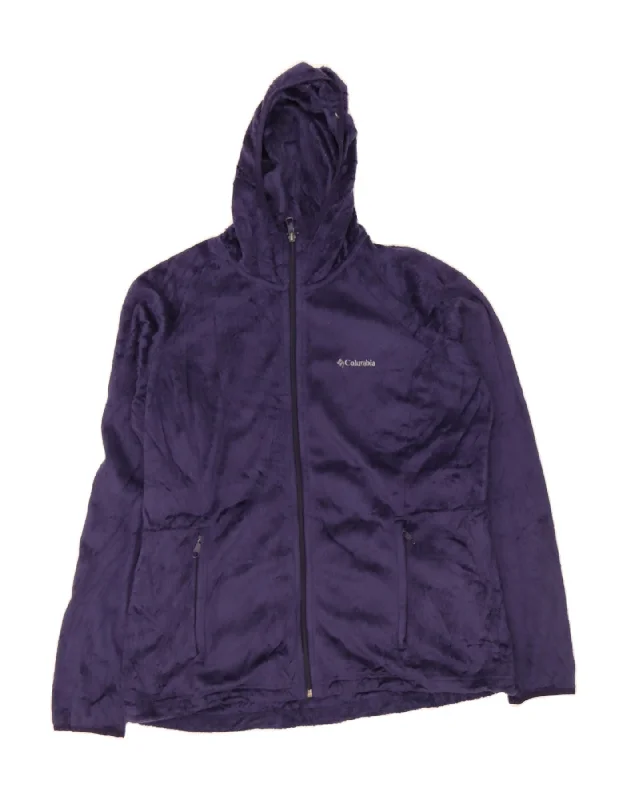 Women's Chic Outerwear Attire COLUMBIA Womens Hooded Fleece Jacket UK 18 XL Purple Polyester Women's Chic Outerwear Attire COLUMBIA Womens Hooded Fleece Jacket UK 18 XL Purple Polyester