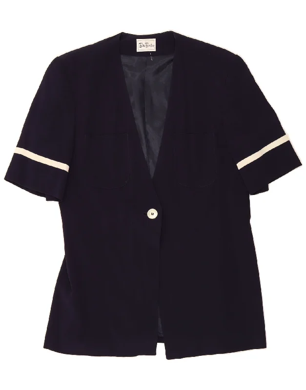 Women's Athletic Outfit BETTY BARCLAY Womens 1 Button Blazer Jacket UK 12 Medium Navy Blue Striped