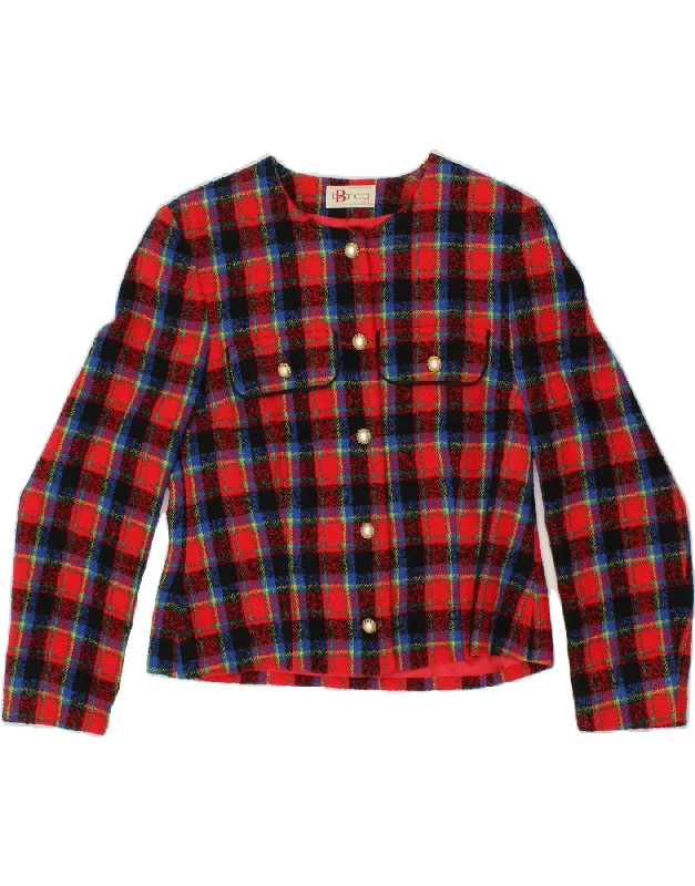 Women's Casual Apparel For Weekends BIANCA Womens 5 Button Blazer Jacket IT 40 Small Red Check Women's Casual Apparel For Weekends BIANCA Womens 5 Button Blazer Jacket IT 40 Small Red Check