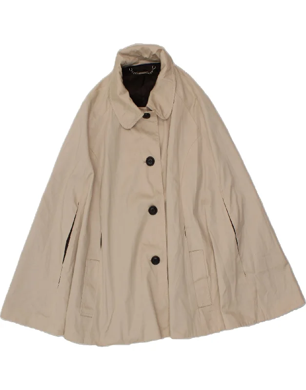 Bold Prints Casual Chic LAURA ASHLEY Womens Cape Coat UK 12 Medium Beige Cotton