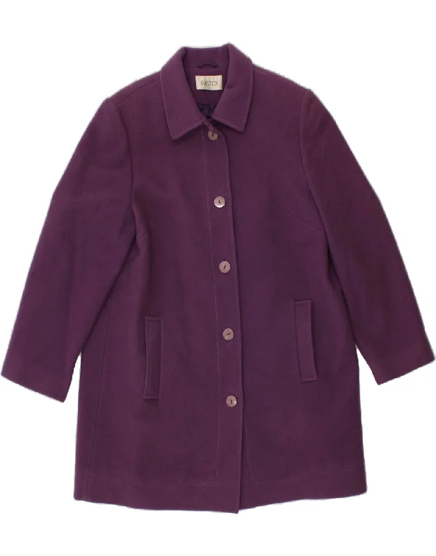 Comfortable Casual Women's Clothing EASTEX Womens Overcoat UK 12 Medium Purple Wool
