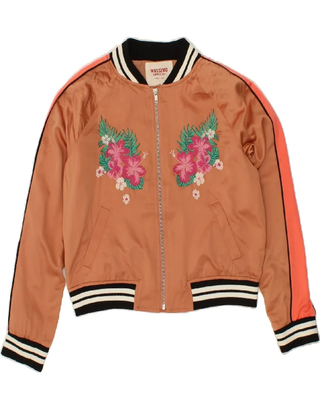 Chic Clothes For Women MOSSIMO Womens Oversized Graphic Bomber Jacket UK 6 XS Orange Floral Chic Clothes For Women MOSSIMO Womens Oversized Graphic Bomber Jacket UK 6 XS Orange Floral