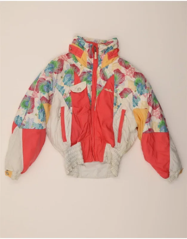 Women's Vintage Clothes ELLESSE Womens Windbreaker Jacket US 6 Medium Multicoloured Colourblock