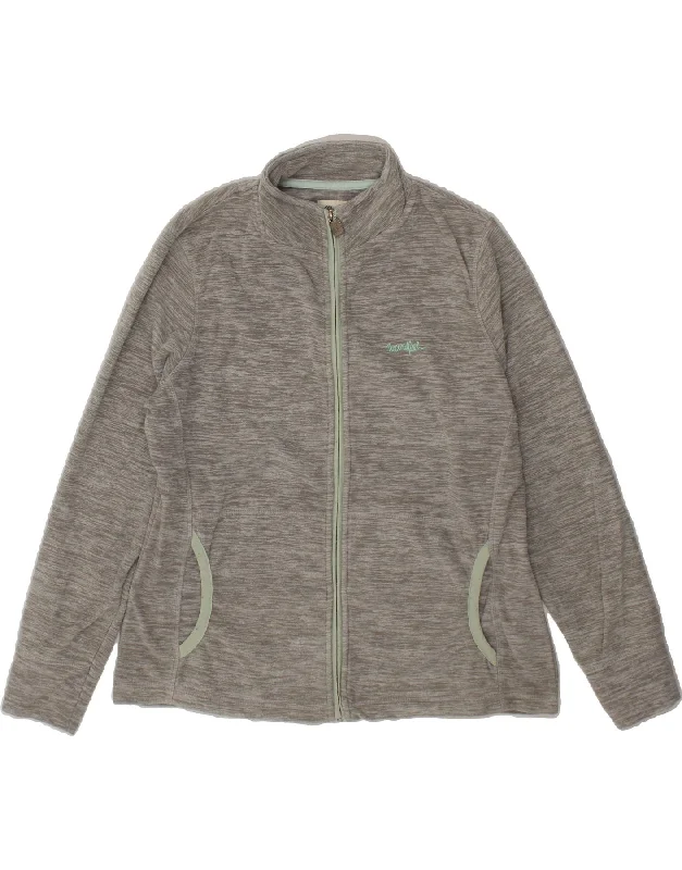 Women's Clothes For Outdoor Events WEIRD FISH Womens Fleece Jacket UK 14 Large Grey Flecked Polyester