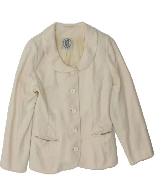 Women's Chic Apparel VINTAGE Womens 5 Button Blazer Jacket EU 36 Small White