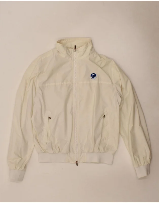 Luxury Women's Clothing NORTH SAILS Womens Bomber Jacket UK 16 Large White Nylon