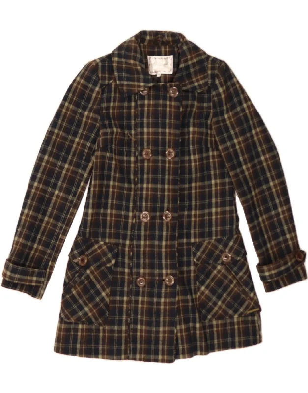 Women's Floral Print Outfit PEPE JEANS Womens Double Breasted Coat UK 14 Medium Brown Check Wool Women's Floral Print Outfit PEPE JEANS Womens Double Breasted Coat UK 14 Medium Brown Check Wool