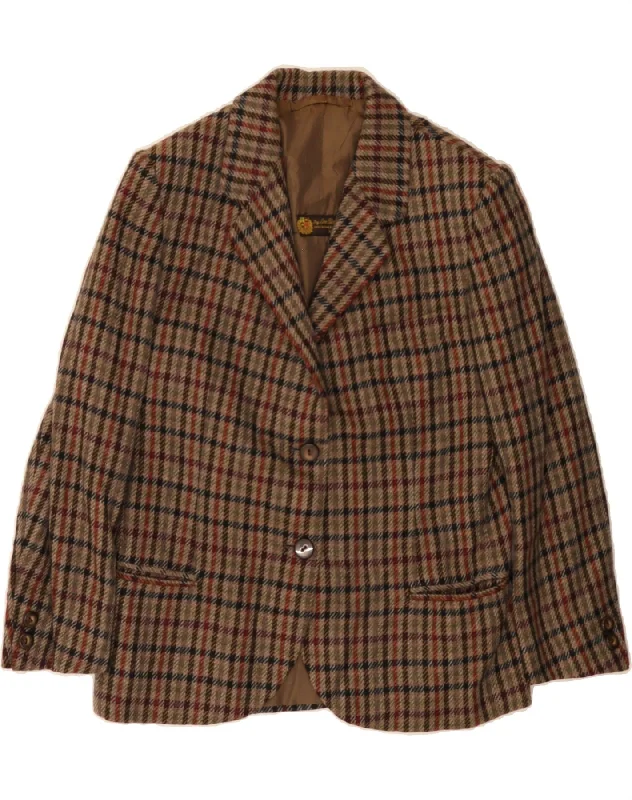 Women's Trendy Clothes LORO PIANA Womens 2 Button Blazer Jacket UK 12 Medium Brown Check Women's Trendy Clothes LORO PIANA Womens 2 Button Blazer Jacket UK 12 Medium Brown Check