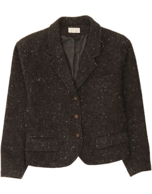 Women's Relaxed Clothes VINTAGE Womens 3 Button Blazer Jacket UK 14 Medium Grey Flecked Polyester Women's Relaxed Clothes VINTAGE Womens 3 Button Blazer Jacket UK 14 Medium Grey Flecked Polyester