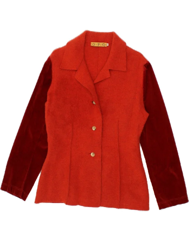 Women's Occasion Wear Apparel VINTAGE Womens 3 Button Blazer Jacket UK 14 Medium Orange Colourblock