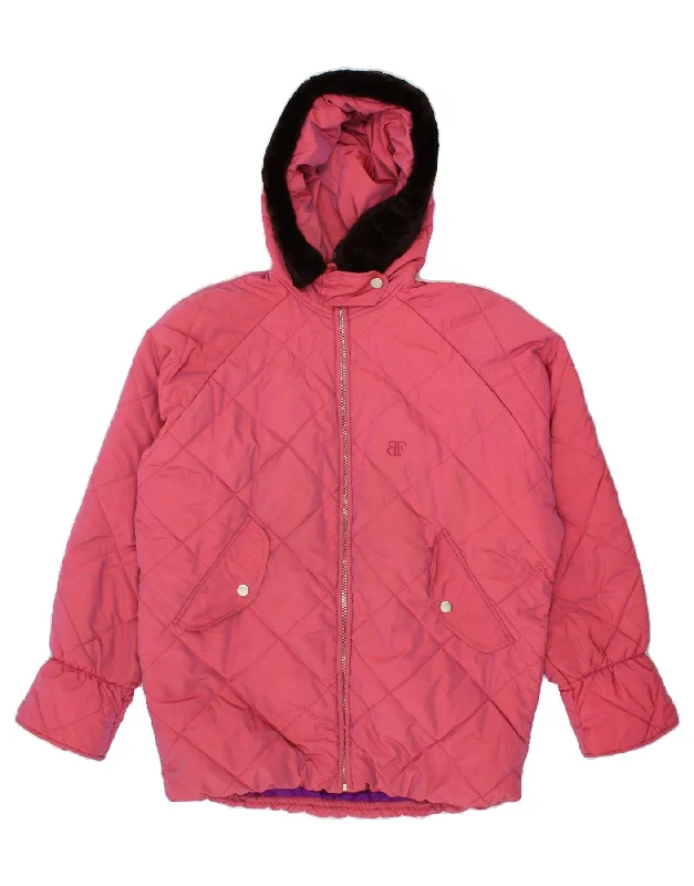 Women's Clothing For Work BELFE & BELFE Womens Oversized Hooded Padded Jacket IT 44 Medium Pink Women's Clothing For Work BELFE & BELFE Womens Oversized Hooded Padded Jacket IT 44 Medium Pink