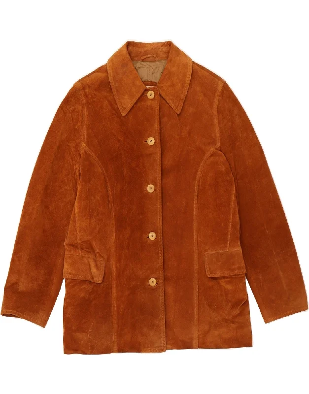 Casual Clothing for Women VINTAGE Womens Suede Jacket IT 44 Medium Brown