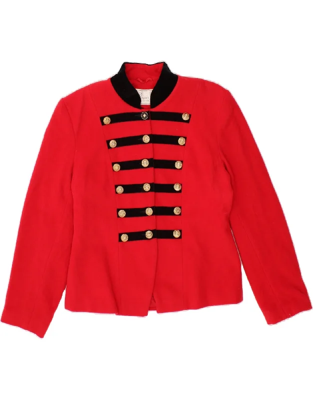 Versatile Women's Fashion ST. BERNARD Womens 6 Button Blazer Jacket UK 12 Medium Red Striped Versatile Women's Fashion ST. BERNARD Womens 6 Button Blazer Jacket UK 12 Medium Red Striped