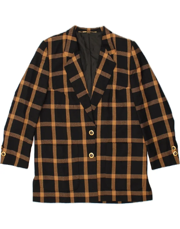 Winter Wardrobe Clearance HUCKE Womens 2 Button Blazer Jacket UK 16 Large Black Check Virgin Wool Winter Wardrobe Clearance HUCKE Womens 2 Button Blazer Jacket UK 16 Large Black Check Virgin Wool