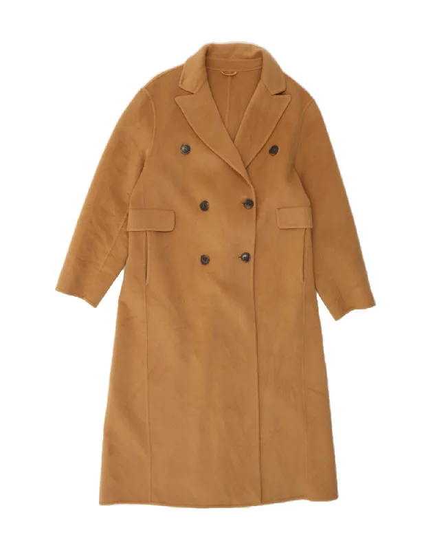 Women's Clothing Brands VINTAGE Womens Double Breasted Coat UK 12 Medium  Brown Wool