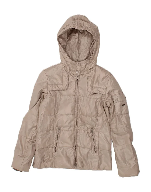 Women's Evening Wear Attire MARLBORO CLASSICS Womens Hooded Padded Jacket UK 10 Small Grey Polyester