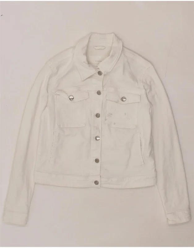 Women's Night-Out Outfit HUGO BOSS Womens Denim Jacket UK 10 Small White Cotton