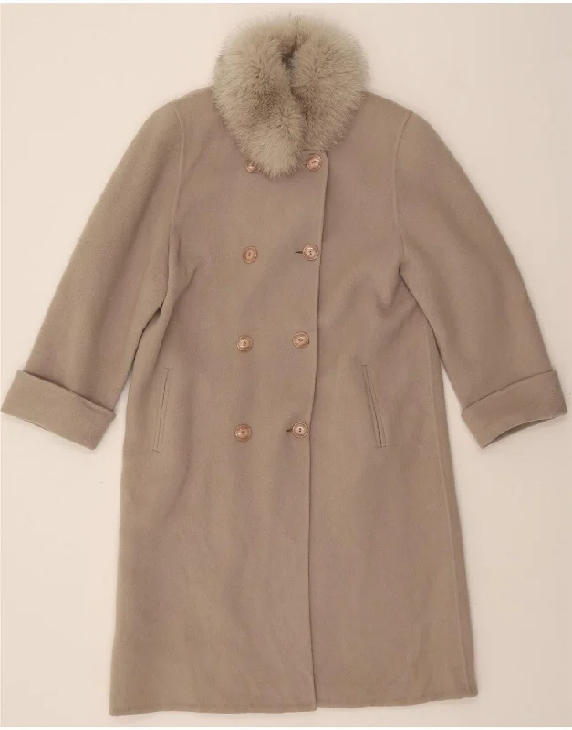 Timeless Classics MICHELLE Womens Double Breasted Coat IT 44 Medium Beige Wool