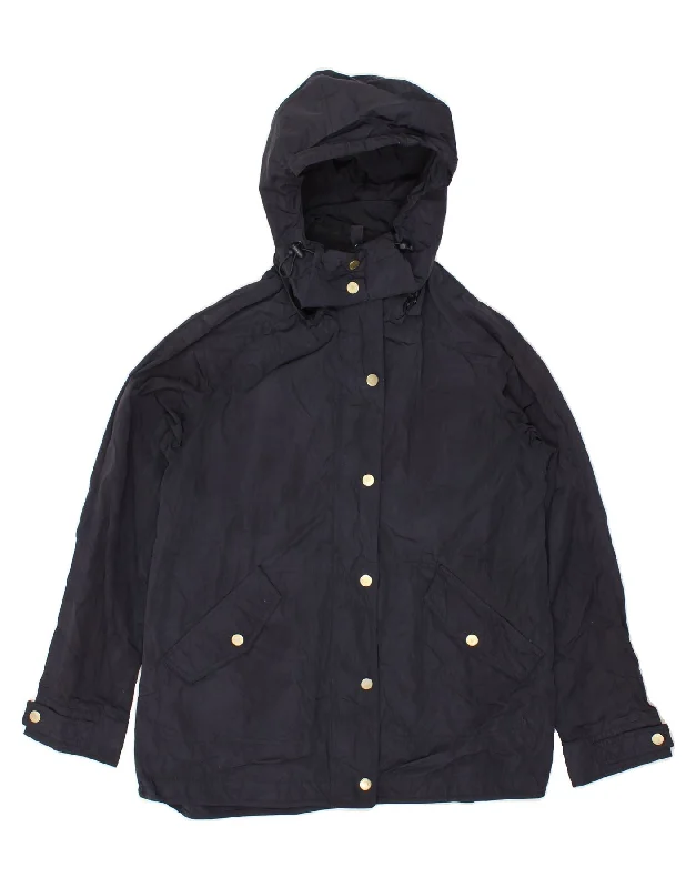 Luxe Women's Fashion JOULES Womens Hooded Windbreaker Jacket UK 12 Medium Navy Blue Polyester Luxe Women's Fashion JOULES Womens Hooded Windbreaker Jacket UK 12 Medium Navy Blue Polyester