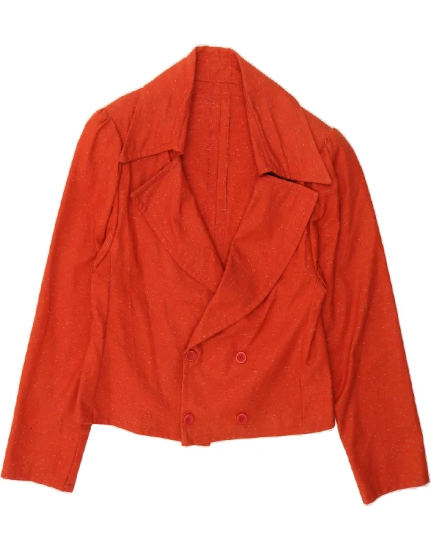 Affordable Women's Fashion VINTAGE Womens Double Breasted Blazer Jacket UK 12 Medium Orange Flecked Affordable Women's Fashion VINTAGE Womens Double Breasted Blazer Jacket UK 12 Medium Orange Flecked
