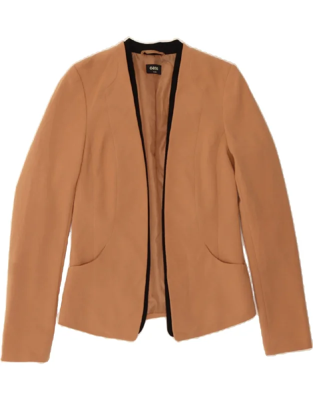 Glamorous Evening Wear OASIS Womens Open Blazer Jacket UK 8 Small  Orange Polyester
