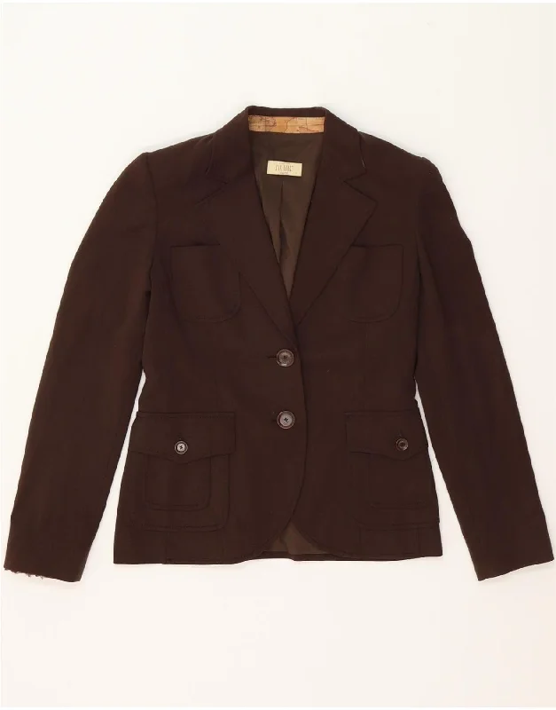 Relaxed Fit Women's Fashion ALVIERO MARTINI Womens 2 Button Blazer Jacket UK 8 Small Brown Polyester Relaxed Fit Women's Fashion ALVIERO MARTINI Womens 2 Button Blazer Jacket UK 8 Small Brown Polyester