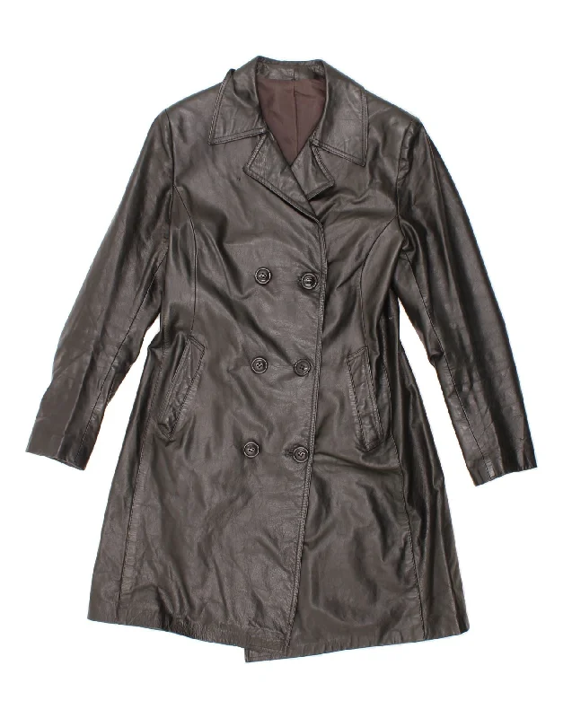 Women's Charming Outfit For Events VINTAGE Womens Leather Coat UK 12 Medium Black