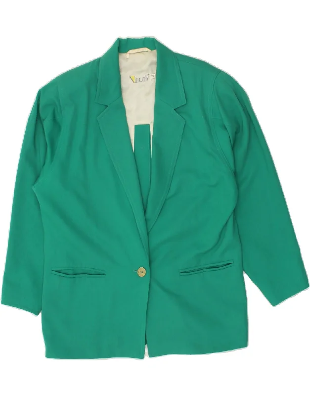 Women's Luxury Attire LAUREL Womens Oversized 1 Button Blazer Jacket EU 34 XS Green Polyester Women's Luxury Attire LAUREL Womens Oversized 1 Button Blazer Jacket EU 34 XS Green Polyester