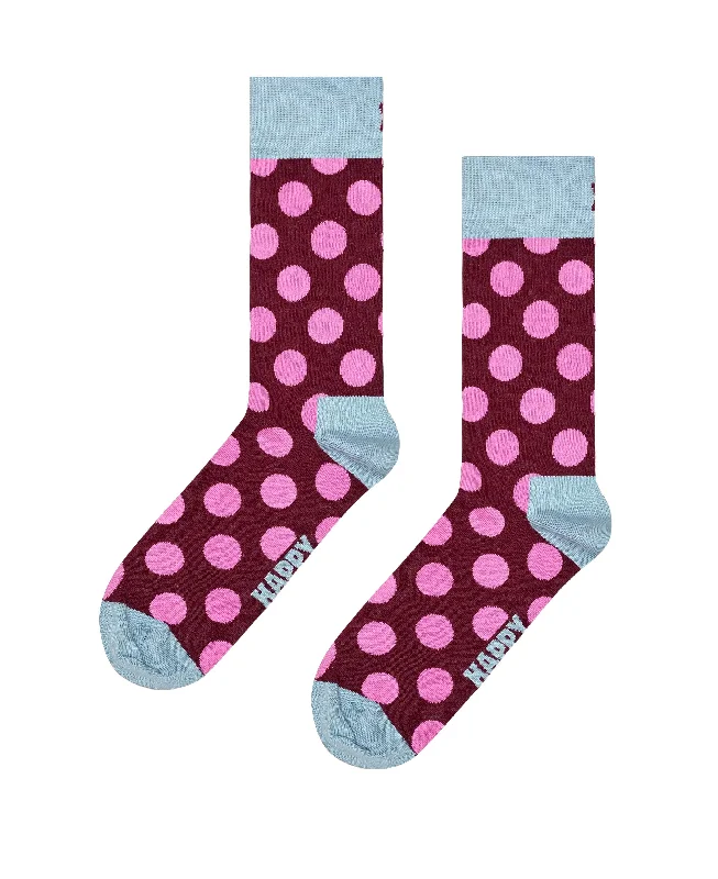 Women's Evening Clothing Big Dot Socks - Dark Red