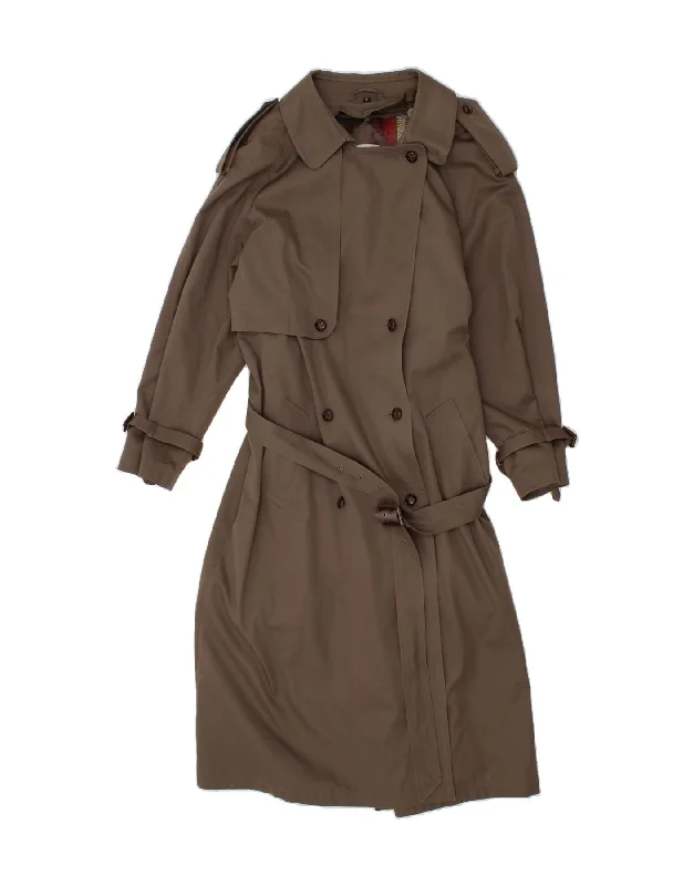 Comfortable Women's Apparel ENSIGN Womens Trench Coat UK 18 XL Brown Polyester
