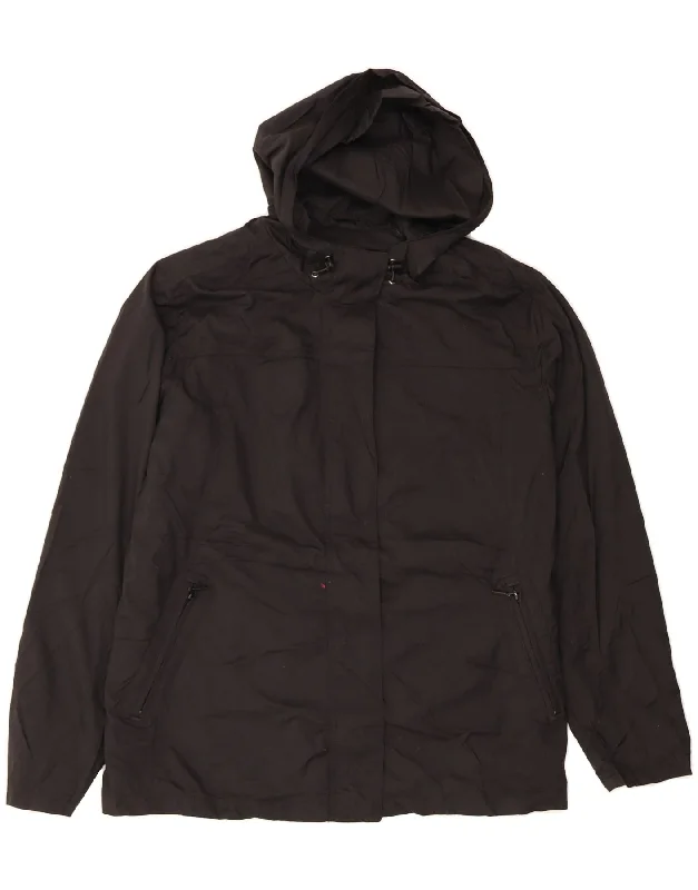 Affordable Women's Clothing Sale Online EDDIE BAUER Womens Hooded Windbreaker Jacket UK 18 XL Black Nylon