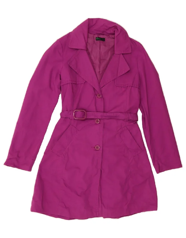 Bold and Elegant Women's Fashion BENETTON Womens Trench Coat IT 44 Medium Pink Cotton Bold and Elegant Women's Fashion BENETTON Womens Trench Coat IT 44 Medium Pink Cotton
