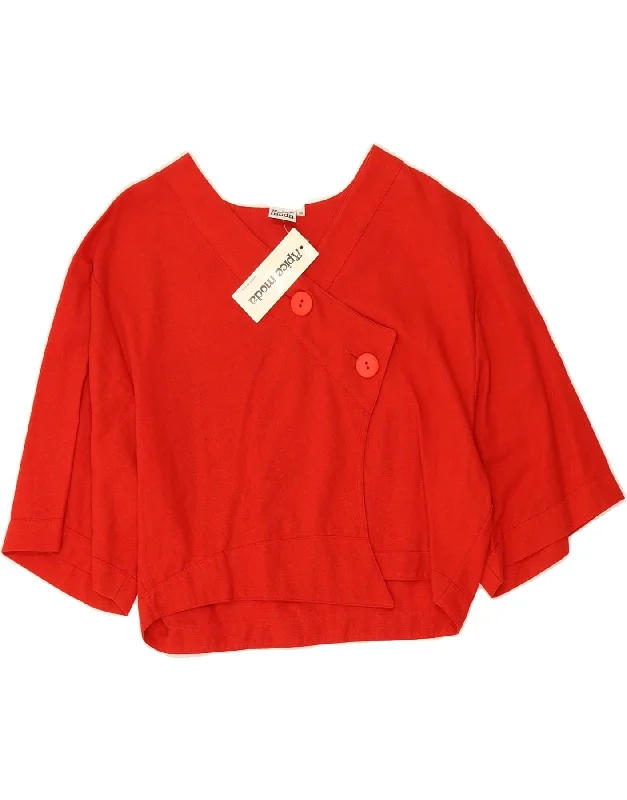 Women's High-Fashion Attire VINTAGE Womens 3/4 Sleeve Bolero Jacket IT 46 Large Red