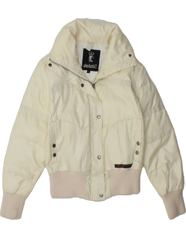 Casual Fashion DATCH Womens Padded Bomber Jacket UK 16 Large White